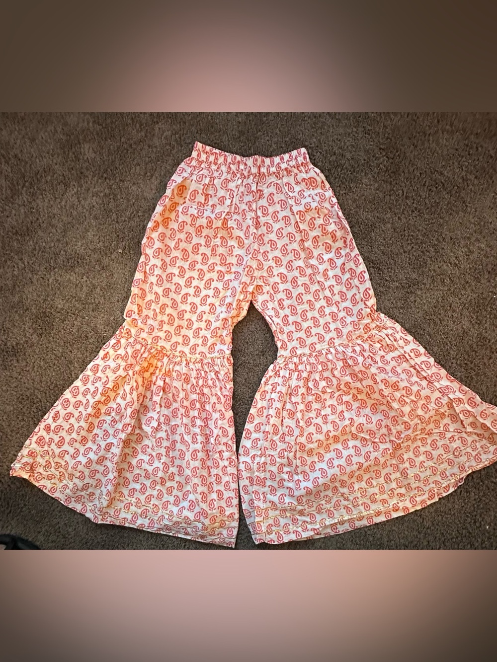Bohemian Tiered Flare Pants- S